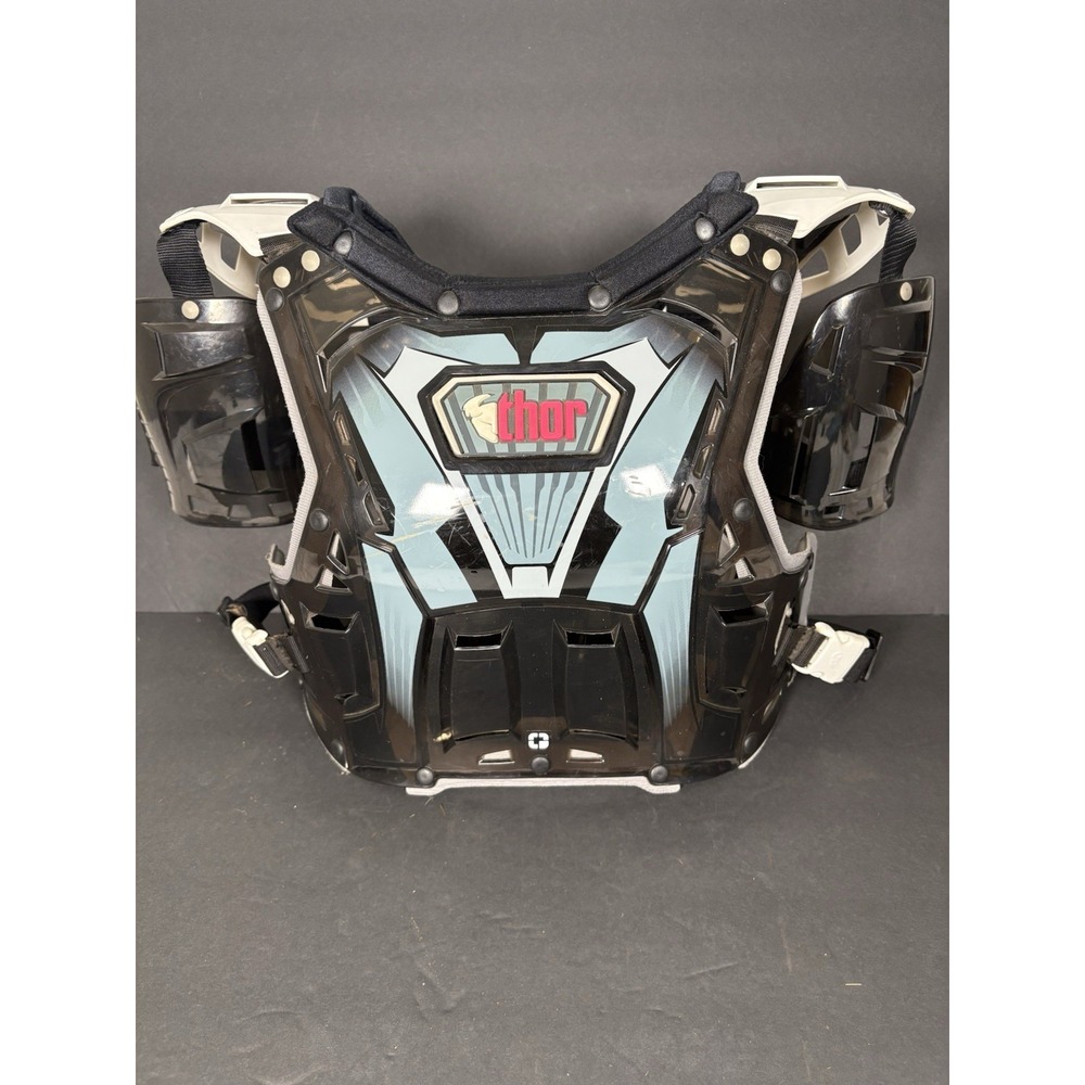 Thor Women's Motocross Chest Protector Roost Guard S/M 80-150 lb Black Blue